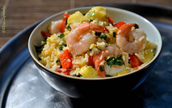 РИС С АНАНАСАМИ И КРЕВЕТКАМИ РЕЦЕПТ