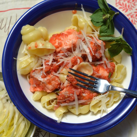 Паста с лососем