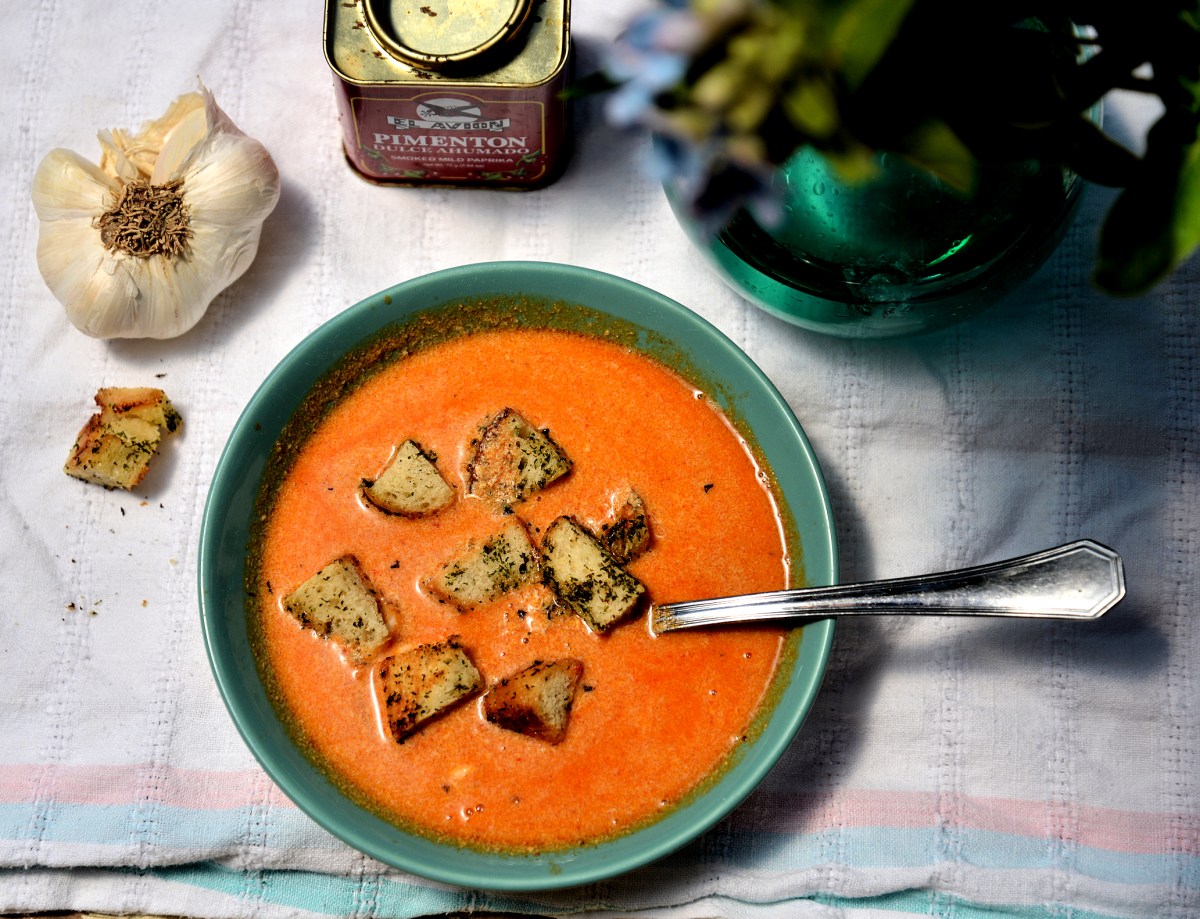 Чесночный суп с крутонами